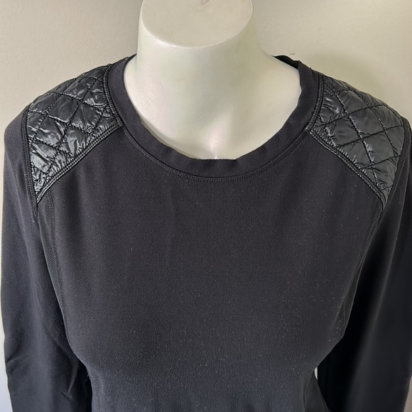 LULULEMON Run Ice Queen Long Sleeve Shirt Black Quilted Sz S - Picture 4 of 14